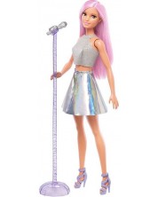 Papusa Mattel Barbie - Pop star cu microfon cu suport