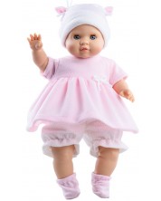 Papusa-bebe Paola Reina Manus - Eymi, cu tunica roz si pantalonasi, 36 cm -1