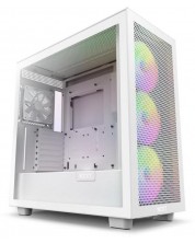 Carcasa PC NZXT - H7 Flow Matte, mid tower, alb/transparent -1