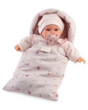 Păpușă bebeluș Antonio Juan - Kika, care plânge, cu sac de dormit, 27 cm