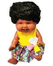 Păpușă bebeluș Raya Toys - Happy Baby Every Day, Păr scurt/Rochie