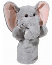 Păpușă de teatru Heunec - Elefant cu urechi roz, 28 cm -1