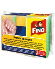 Bureți de bucătărie cu canal Fino - Protejează unghiile, 3 buc -1