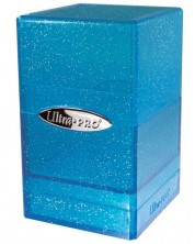 Cutie pentru cărți Ultra Pro Satin Tower - Glitter Blue (100+ buc.)