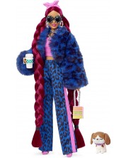 Barbie Extra Doll - Cu părul roșu în împletituri, cățeluș și accesorii  -1