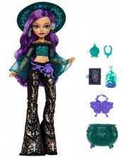 Păpușă Monster High Moonspell Magic - Willow Thorne, cu rochie verde și accesorii magice