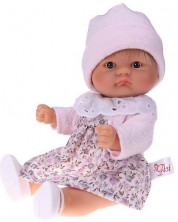 Papusa Asi - Baby Chikita, cu rochie inflorata si cardigan roz -1