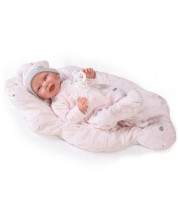 Păpușă bebeluș Antonio Juan - Carla, cu pernă, 42 cm