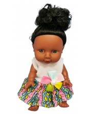Păpușă bebeluș Raya Toys - Happy Baby Every Day, Păr lung/Rochie