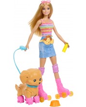 Barbie cu cățeluș și role - imagine 1