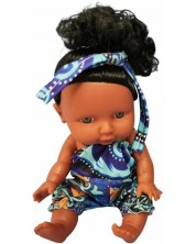 Păpușă bebeluș Raya Toys - Happy Baby Every Day, Păr lung/Salopetă