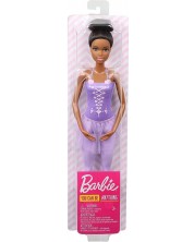 Papusa Mattel Barbie - Balerina, cu par negru si rochie mov -1