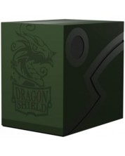 Cutie pentru carti de joc Dragon Shield Double Shell - verde pădure/negru (150 buc.)