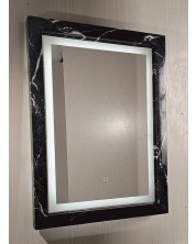 Oglindă de perete cu LED Inter Ceramic - ICL 8060BM, 60 x 80 cm, marmură neagră -1