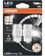 Becuri auto LED Osram - LEDriving, SL, Amber, W21W, 1.3W, 2 bucăți, galbene -1