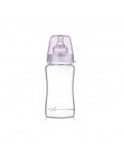 Biberon Lovi - Baby Shower, din sticla, 250 ml, 3 luni+, roz -1