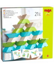 Joc logic Haba - Tangram, cu modele, 21 piese