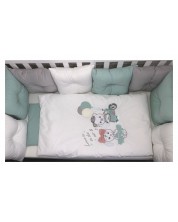 Set lenjerie de pat de lux  Bambino Casa - Pillows verde, 12 piese	
