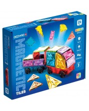 Constructor magnetic Geomag - Plăci multicolore, Vehicule, 24 piese - imagine 1