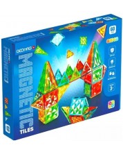 Constructor magnetic Geomag - Plăci colorate, 60 piese