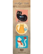 Simetro semn de carte magnetice - Book Time, Three Cats -1