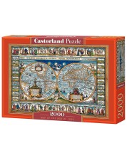 Puzzle Castorland din 2000 de piese - Harta lumii din anul 1639 -1