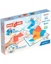 Constructor magnetic Geomag - Magicube, forme și carduri, 16 piese
