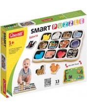 Puzzle magnetic pentru copii Quercetti - Smart, animale de fermă -1