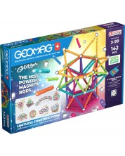 Constructor magnetic Geomag - strălucitor, 142 piese