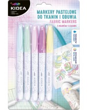 Markere Kidea - pentru textile, 6 culori, pastel -1