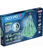 Constructor magnetic Geomag - Luminos, 142 piese