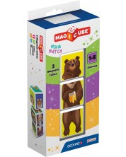 Cuburi magnetice Geomag - Animale, 3 piese -1