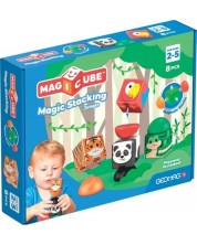 Constructor magnetic Geomag - Magicube, Junglă, 8 piese - imagine 1