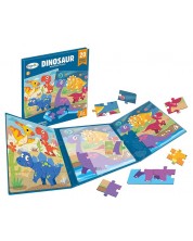 Puzzle magnetic 2 în 1 Raya Toys - Dinozauri, 2 x 20 piese