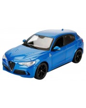 Mașinuță metalică Bburago - Alfa Romeo Stelvio Q4 Quadrifoglio V6, 1:24, albastru
