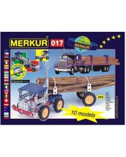 Set de construcție metalic 10 în 1 Merkur - Camioane, 202 piese   -1