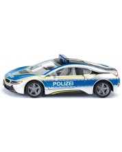 Masina de politie metalica Siku - BMW I8, usile se deschis in sus, 1:50
