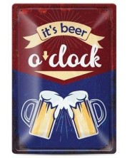 Tabela metalica - it's beer o'clock -1