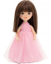 Păpușă moale Orange Toys Sweet Sisters - Sophie într-o rochie roz cu trandafiri, 32 cm -1