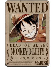 Poster metalic ABYstyle Animation: One Piece - Monkey D. Luffy Wanted Poster (New World)