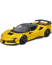 Mașinuță metalică Bburago - Ferrari SF90 XX Stradale, 1:24, galbenă - imagine 1