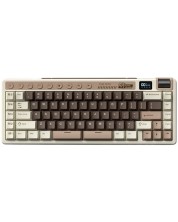 Tastatură mecanică Royal Kludge – M70, wireless, Cream, RGB, Mocha Grey - imagine 1