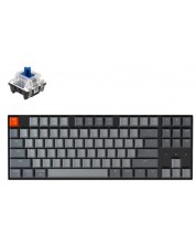 Tastatură mecanică Keychron - K8 H-S, TKL, Optical Blue, RGB, negru