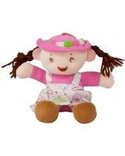 Păpușă moale Amek toys -Fata cu palarie, 14 cm