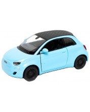 Mașinuță metalică Kinsmart Livery Edition - Fiat 500e, 1:28, albastru - imagine 1