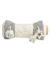 Jucărie moale Mamas & Papas - Tummy Time Roll, Welcome to the world, Grey -1