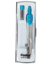 Compas metalic  Foska - In cutie, 12 cm, albastru -1