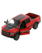 Metal cart Kinsmart Livery Edition - 2022 Ford F-150 Raptor, 1:46, roșie - imagine 1