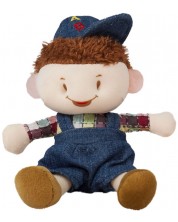 Păpușă moale Amek toys - Băiat în haine din denim, 12 cm