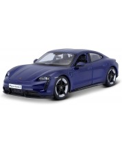 Mașinuță metalică Bburago - Porsche Taycan Turbo S, 1:24, albastru - imagine 1